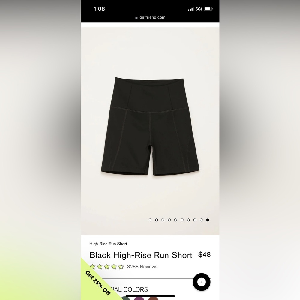 Girlfriend collective Black High-Rise Run Short